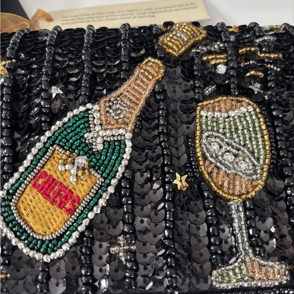 Viral beaded bag TJMaxx NWT New York, party, club ready! Champagne, Cheers - Picture 2 of 5